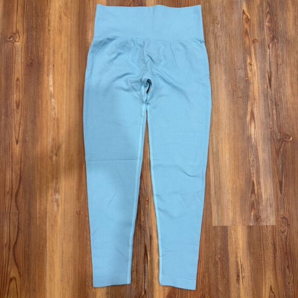 HALARA NWOT Seamless Flow High Waist Tummy Control Butt Lift Blue Leggings Large - Picture 6 of 11